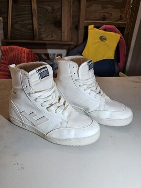 Flamingos Life White on White High-Top Sneakers [w 6.5]